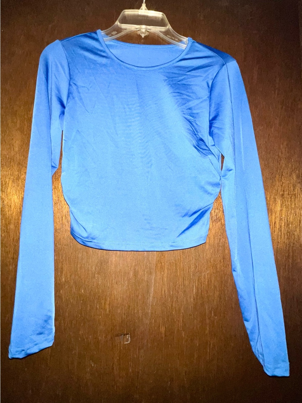 Electric Blue Long-Sleeve Cropped Tee